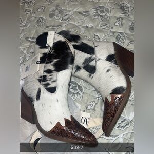 Myra Bag Black and White Ankle Boots